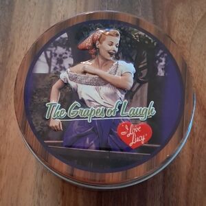 The Grapes of Laugh Decorative Round Watch Tin - Purple